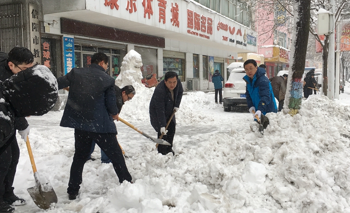 市教育局机关干部职工积极开展义务扫雪